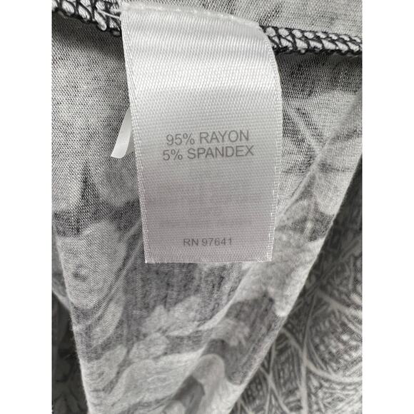 J. Jill Dress Womens Floral V-Neck Pullover 3/4 Sleeve Black White Size S Tall - Picture 4 of 5